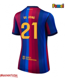 Barcelona Frenkie de Jong #21 Tricou Fotbal Replică 2026-27 Femei Acasa